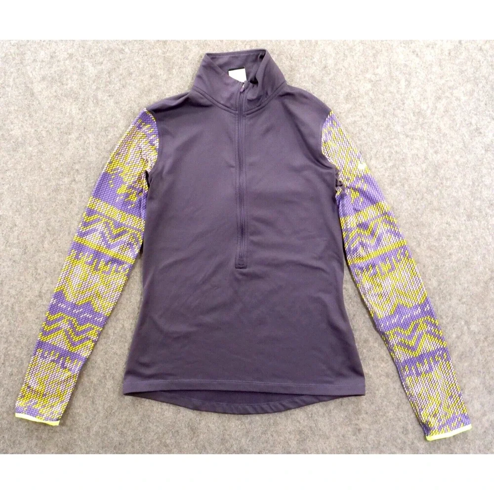 Nike Pro Sweatshirt Womens Medium Purple 1/2 Zip Fleece Mock Neck Active Gym